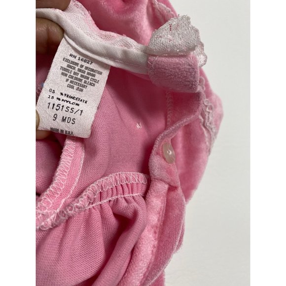 Bryan & Co. Vintage Toddler Girls Pink Velvet and Lace Dress Size 9 months - Picture 3 of 15